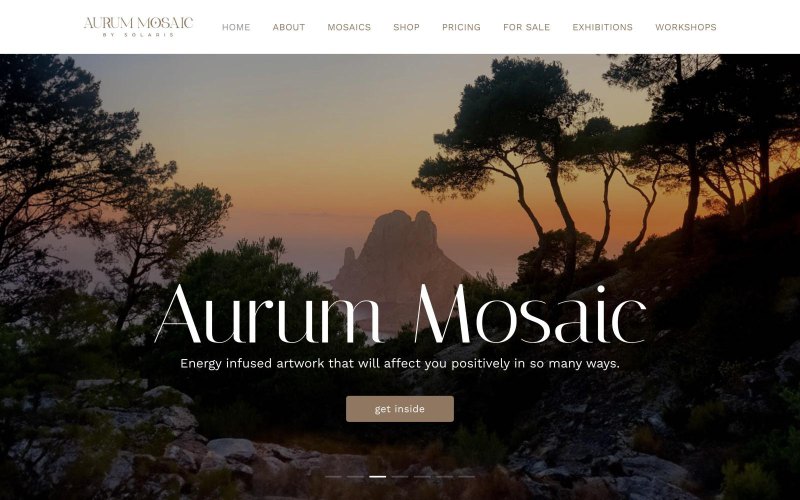 Webseite für Künstlerin und Mosaikkunst – Aurum Mosaic by Solaris