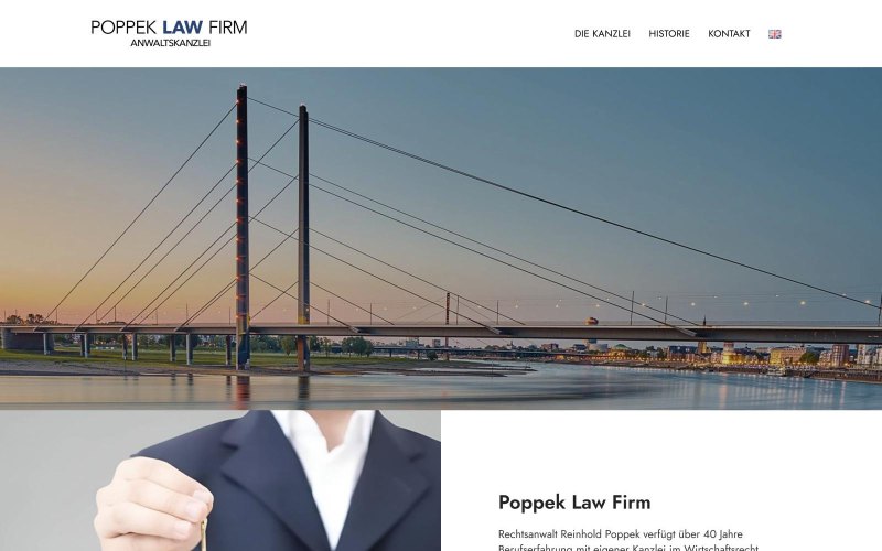 Webseite für Anwaltskanzlei für Wirtschaftsrecht – Poppek Law Firm